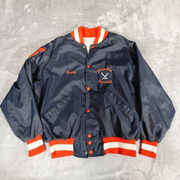 Vintage Stranahan Dragons Baseball Varsity Jacket Mens L Slim Fit Made In USA - Picture 2 of 12